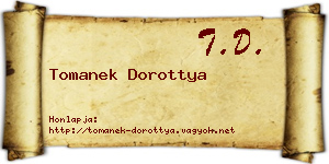 Tomanek Dorottya névjegykártya